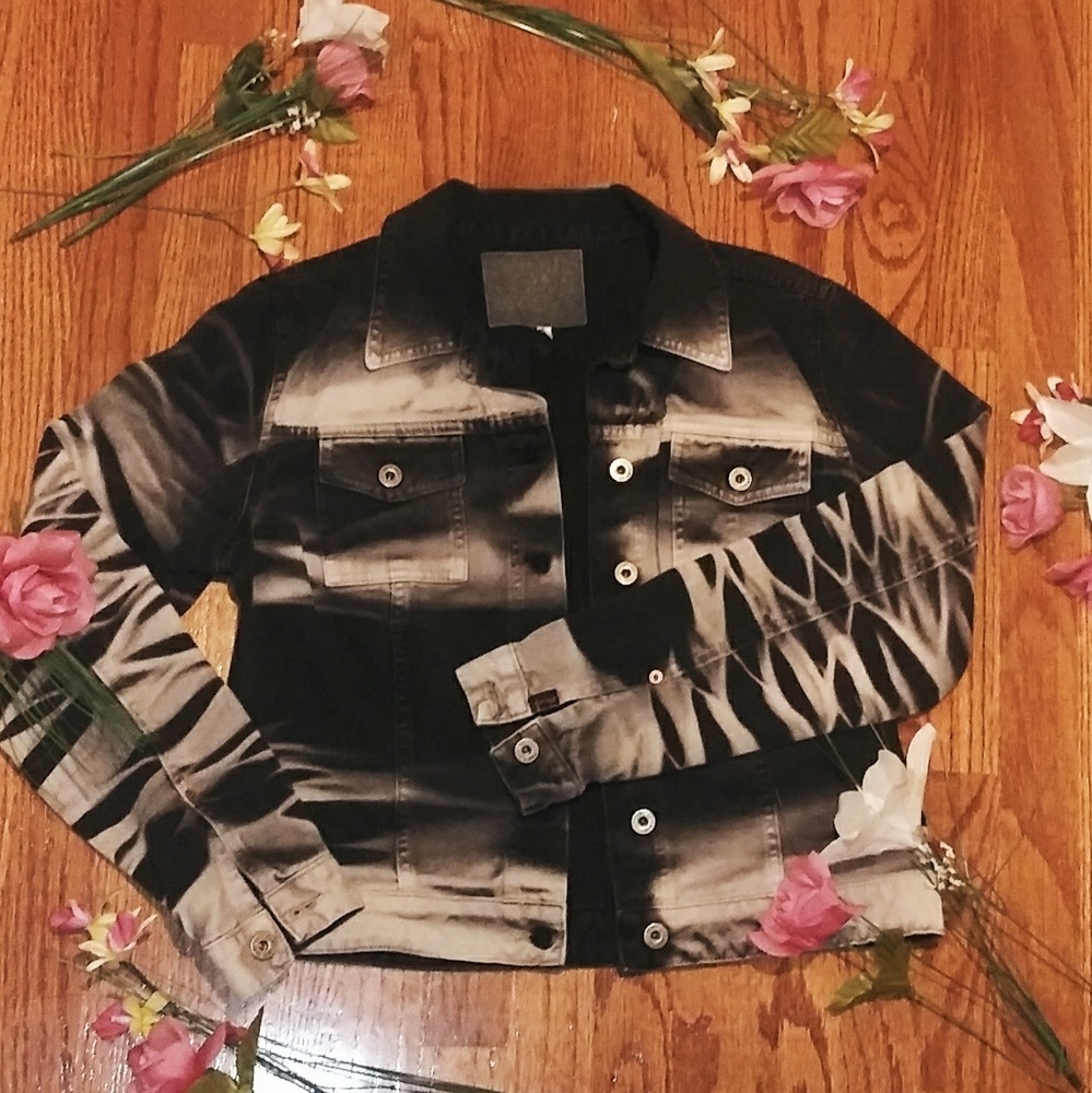 Guess Black and White Jean Jacket